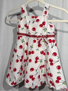 Vintage Gymboree White Dress Cherries 2001 Sundress Girls Toddlers